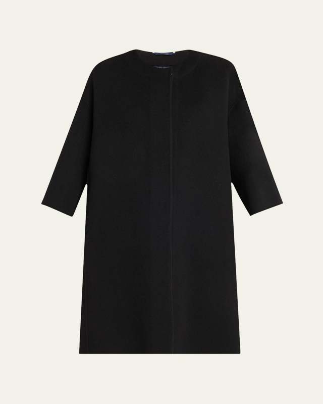 Helene Three-Quarter Sleeve Wool Coat